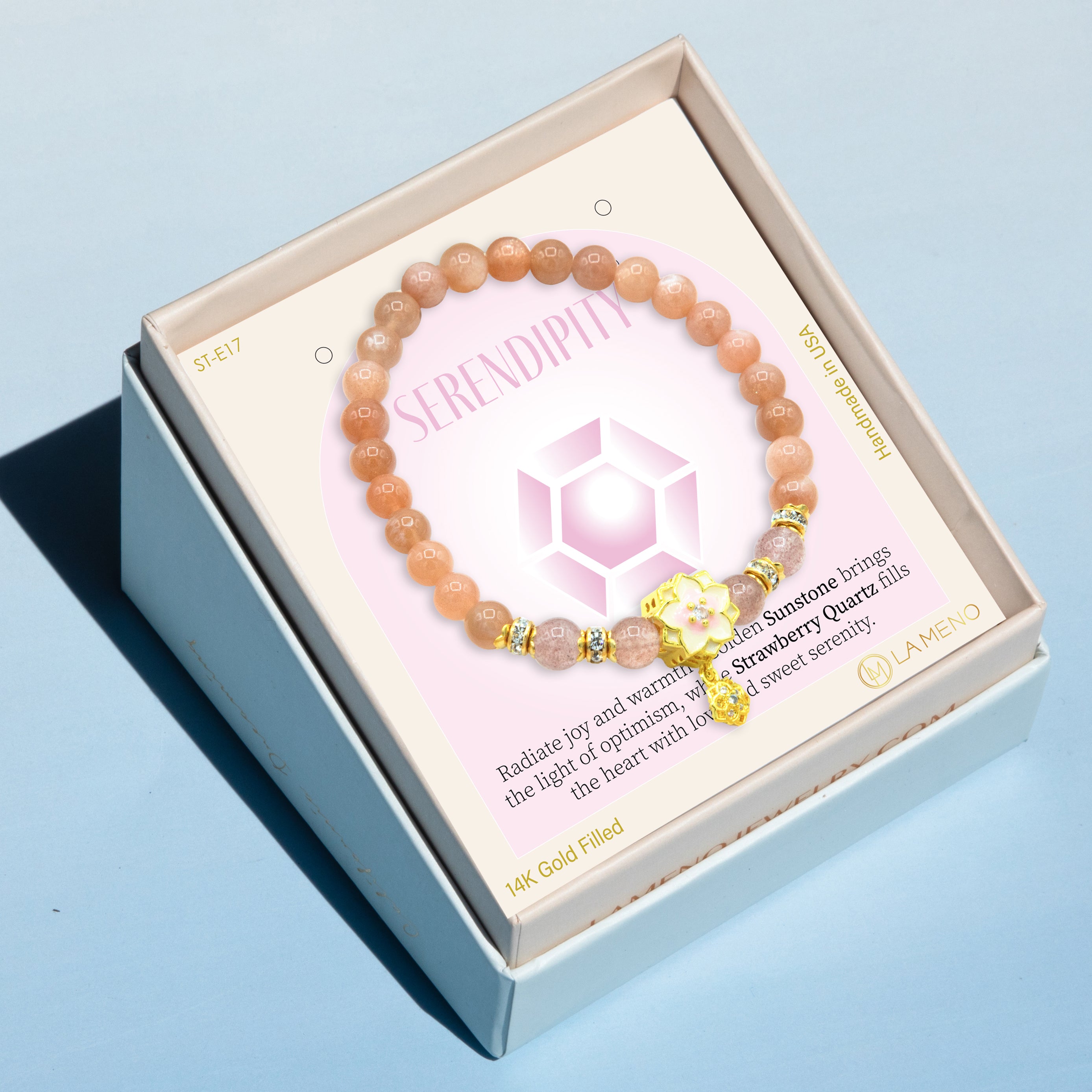 Serendipity | Energy Stone Bracelet | Sunstone & Strawberry Quartz