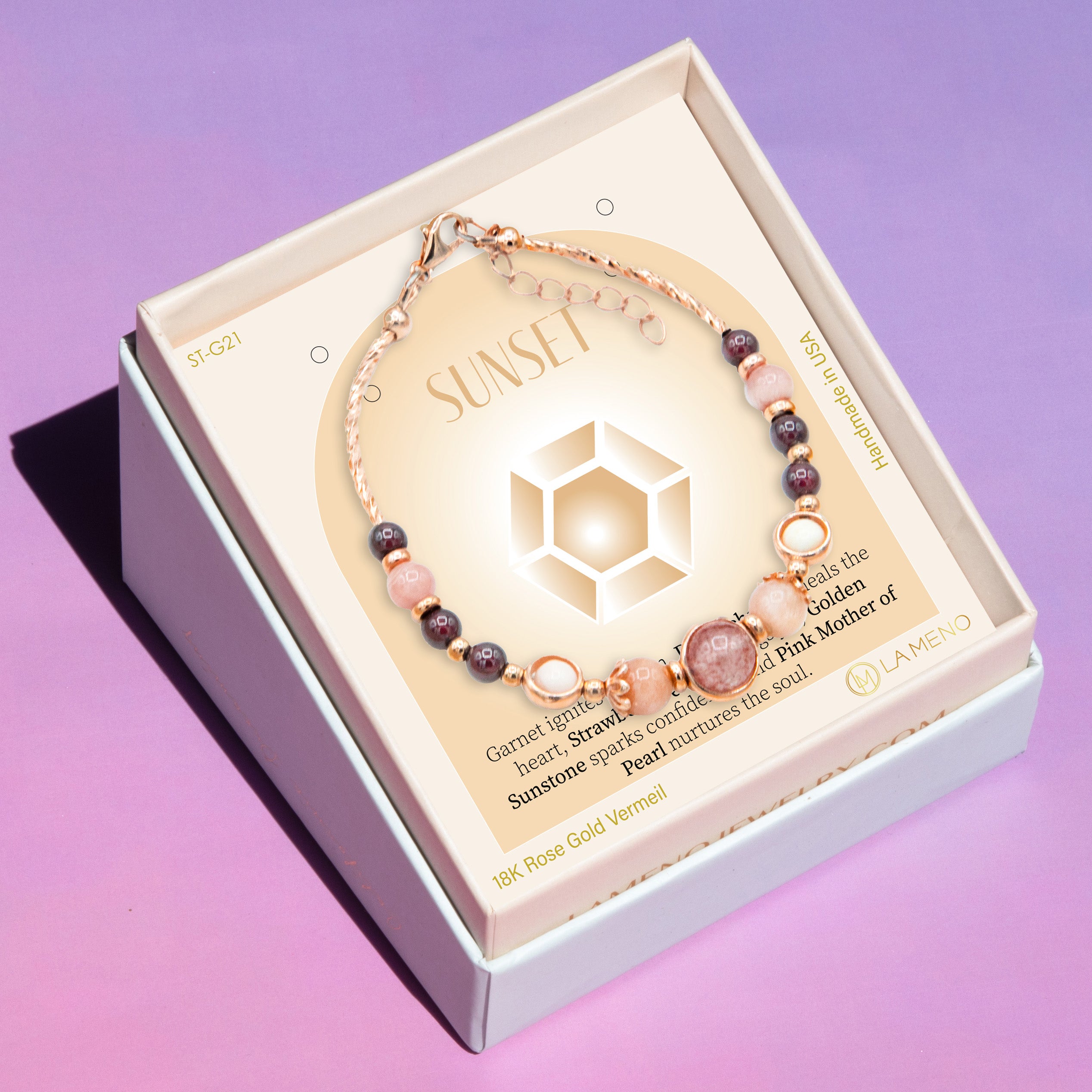 Sunset | Crystal Bracelet for Her | Cute Hypo-Allergenic Jewelry