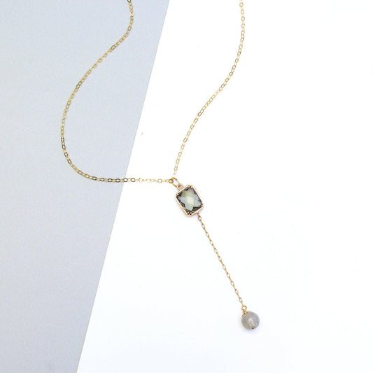 Labradorite Necklace-Dangling Necklace-La Meno