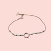 Circle Charm with Turquoise Bracelet-Adorn Bracelet-La Meno