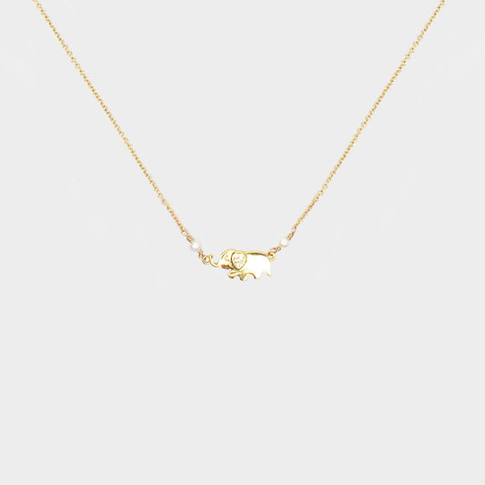 Lucky Elephant Necklace (Gold)-Adorn Necklace-La Meno