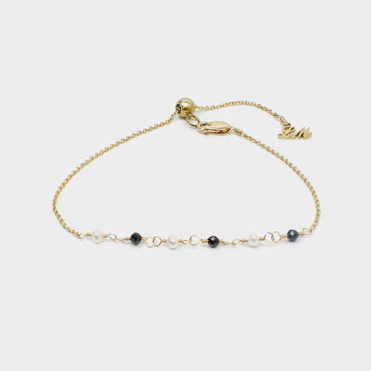 Pearl + Stone Bracelet-Adorn Bracelet-La Meno