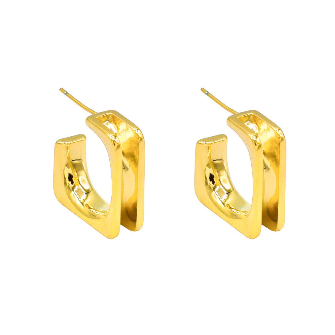 Golden Glow Square Earrings