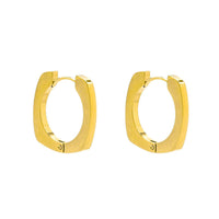 Round Square Huggie Earrings