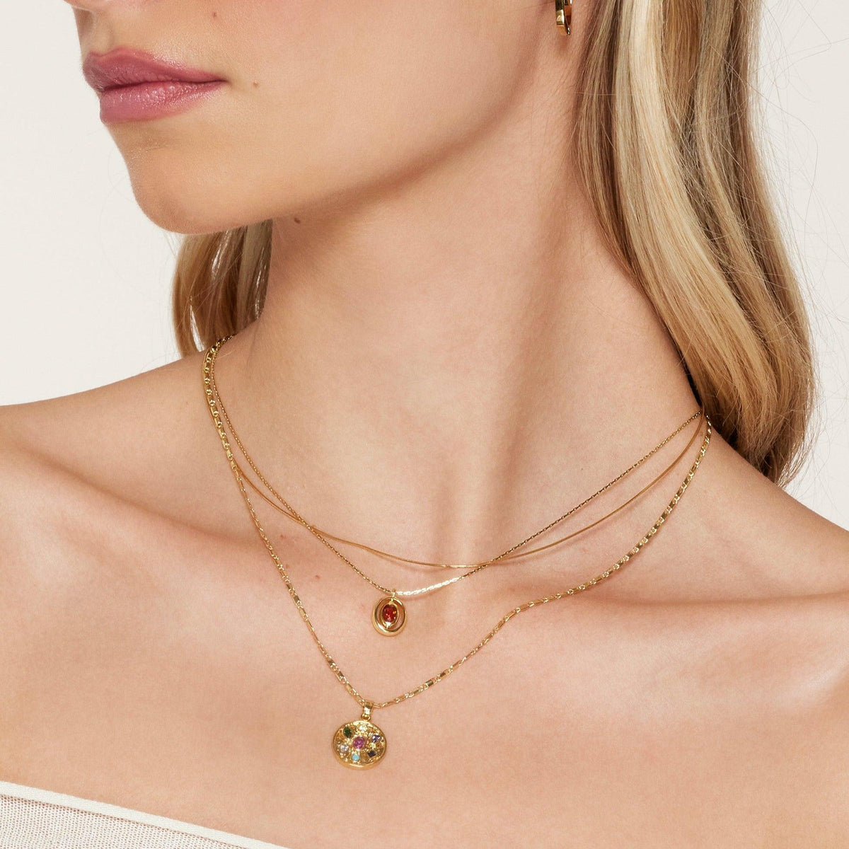 Oval Birthstone Necklace