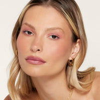 Round Square Huggie Earrings