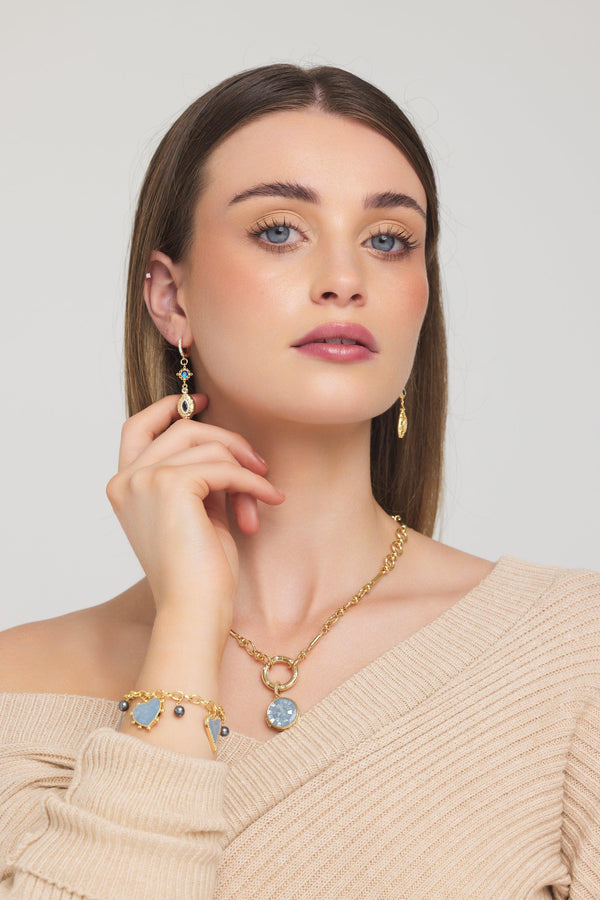 Sapphire Glow Hoop Earrings