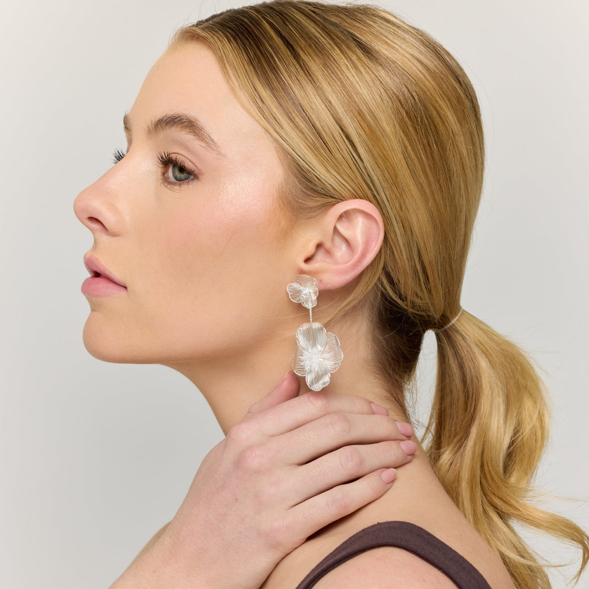 Steel Flower Earrings