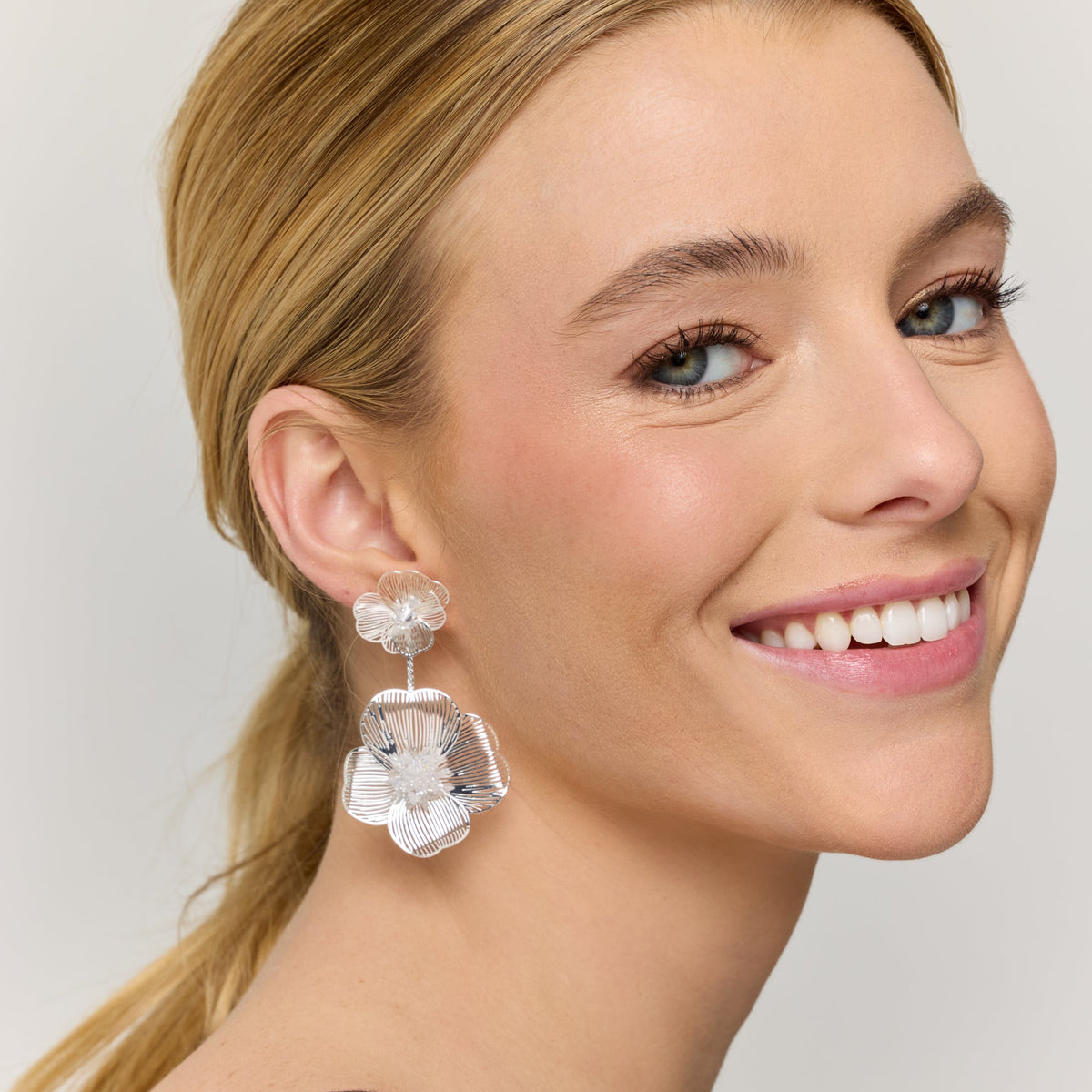 Steel Flower Earrings