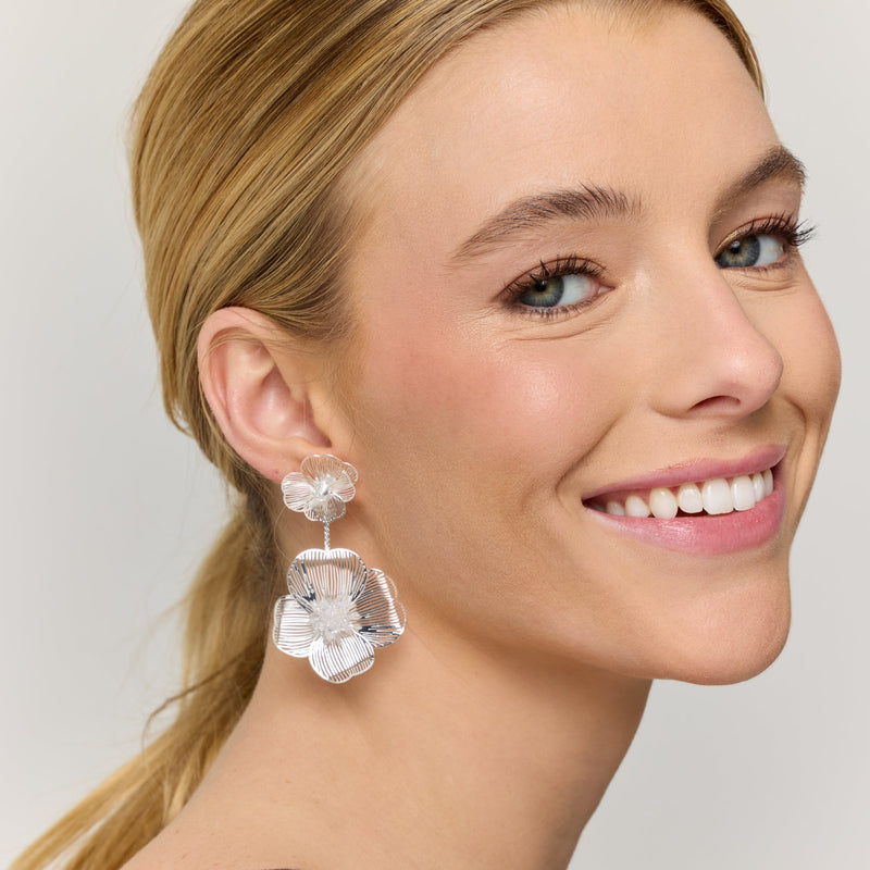 Steel Flower Earrings