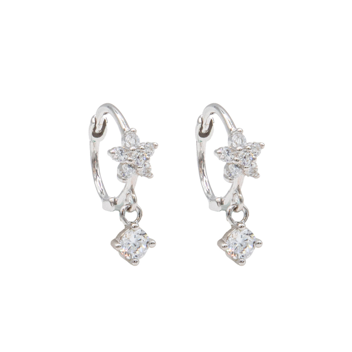 Tiny Flower Huggie Earrings