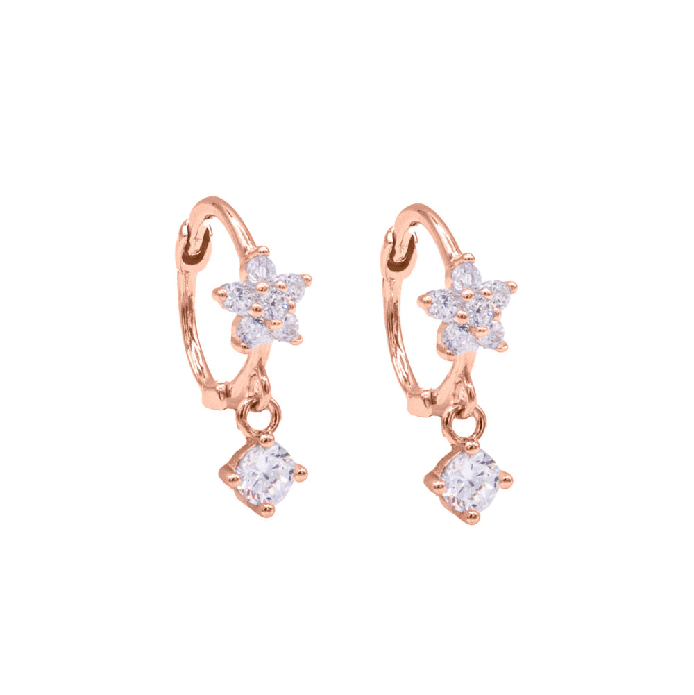 Tiny Flower Huggie Earrings