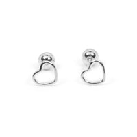 Heart Screw Back Earrings