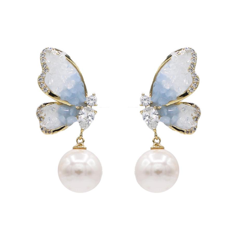 Butterfly Pearl Earrings