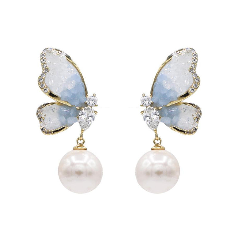Butterfly Pearl Earrings