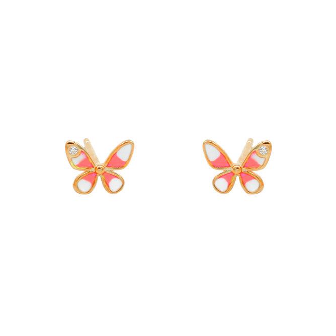 Tiny Pink Butterfly Earrings