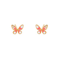 Tiny Pink Butterfly Earrings