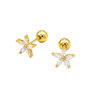 Demure Flower Screw-Back Earrings