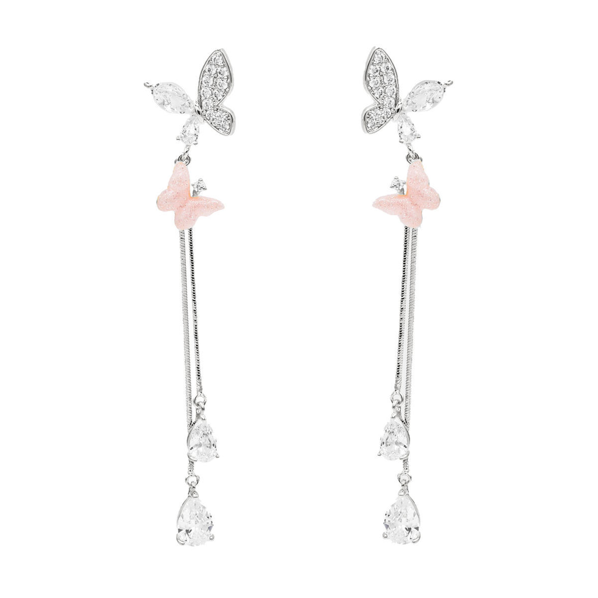 Butterfly Sparkle Drop Earrings