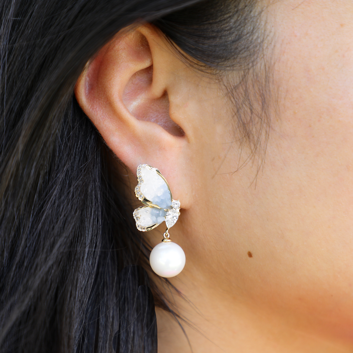 Butterfly Pearl Earrings