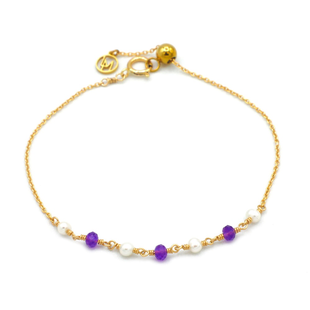 Amethyst Pearl Bracelet