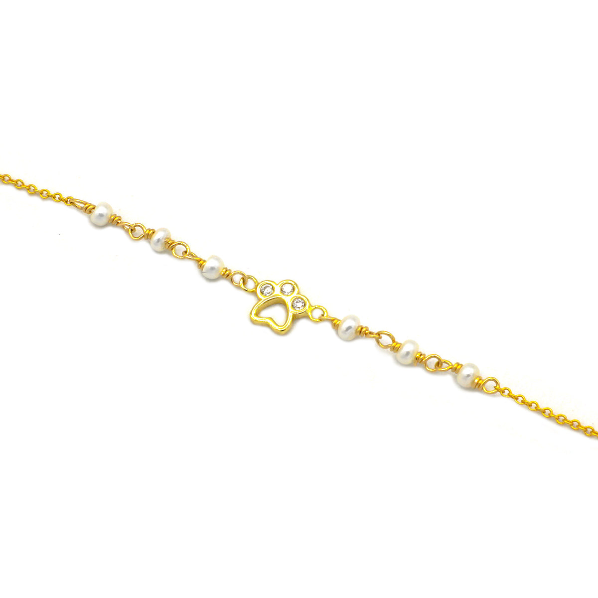 Paw Print Pearl Bracelet