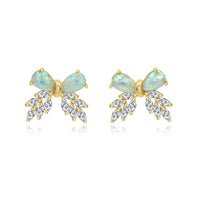 Opal Bow Earrings