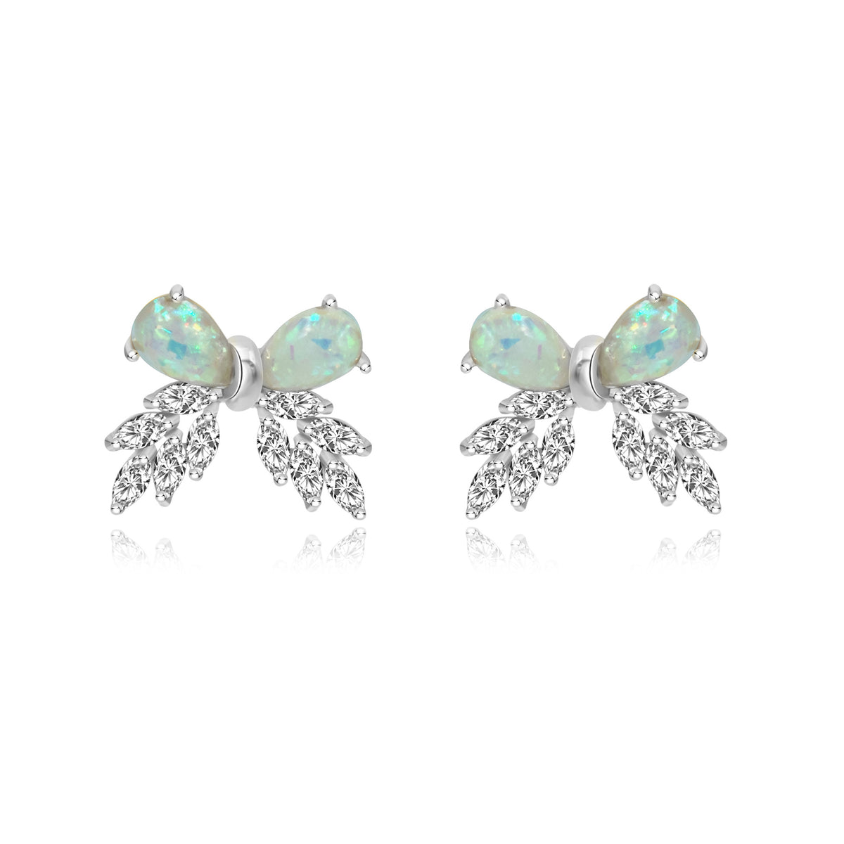 Opal Bow Earrings
