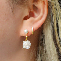 Pearl Rose Earrings