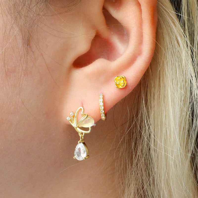 Tiny Rose Earrings