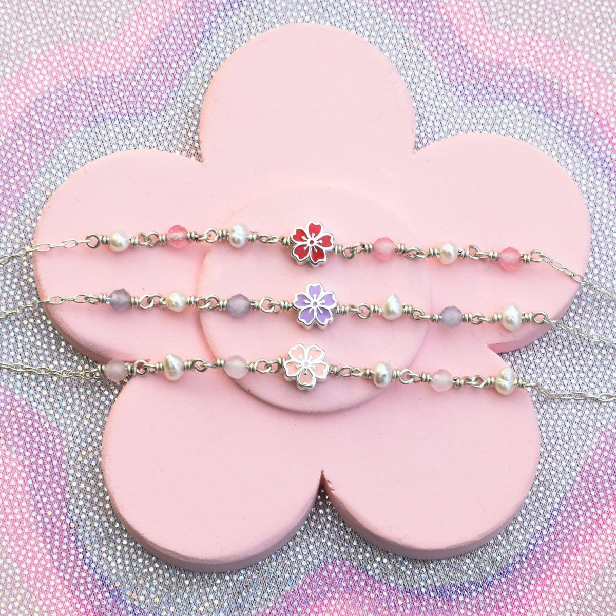 Moonlit Sakura Charm Bracelet
