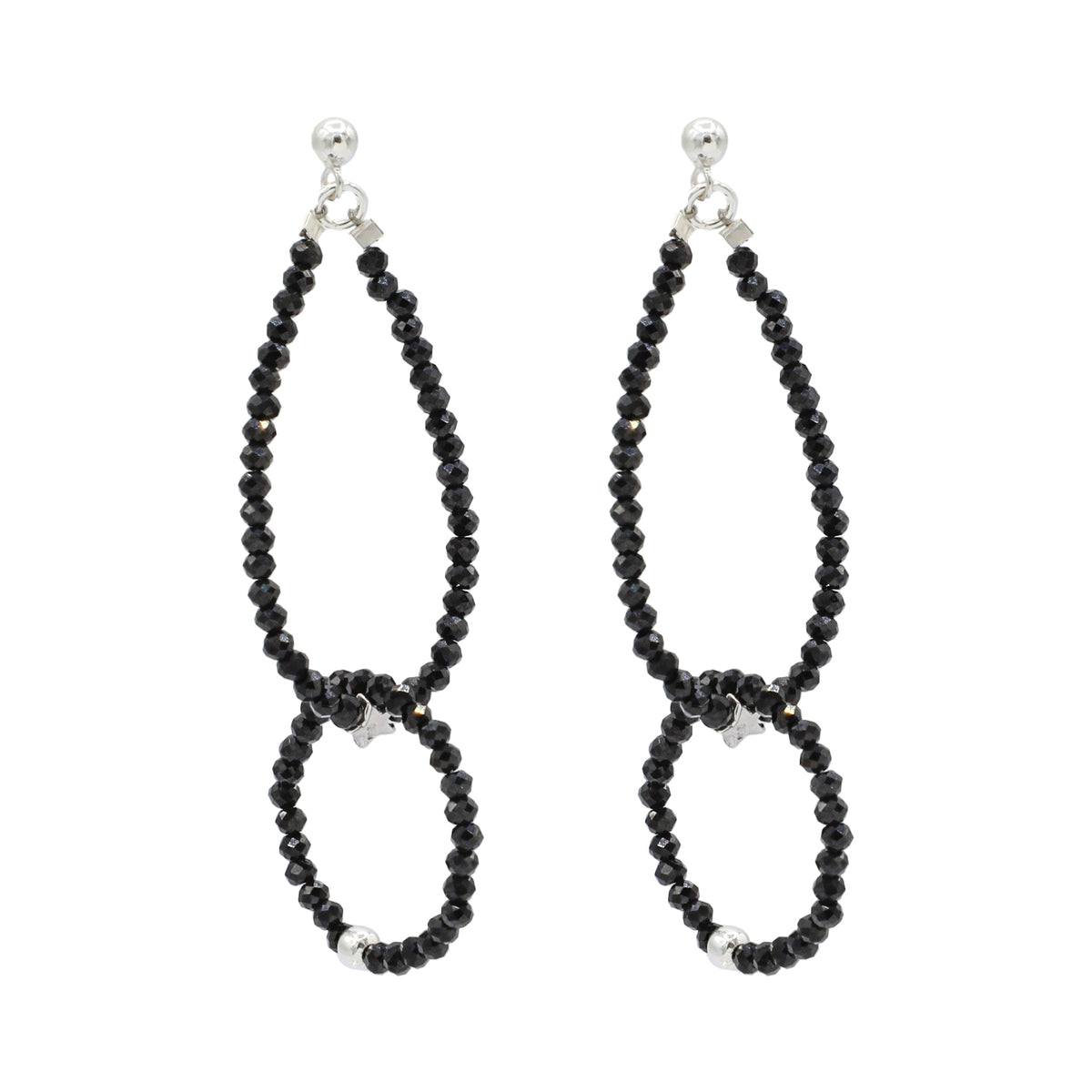 Black Onyx Loop Earrings