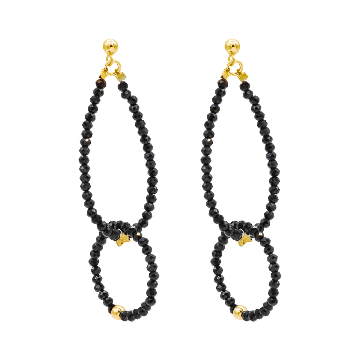 Black Onyx Loop Earrings