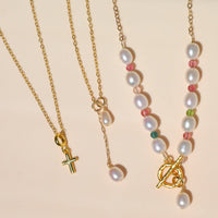Rainbow Tourmaline & Pearl Necklace