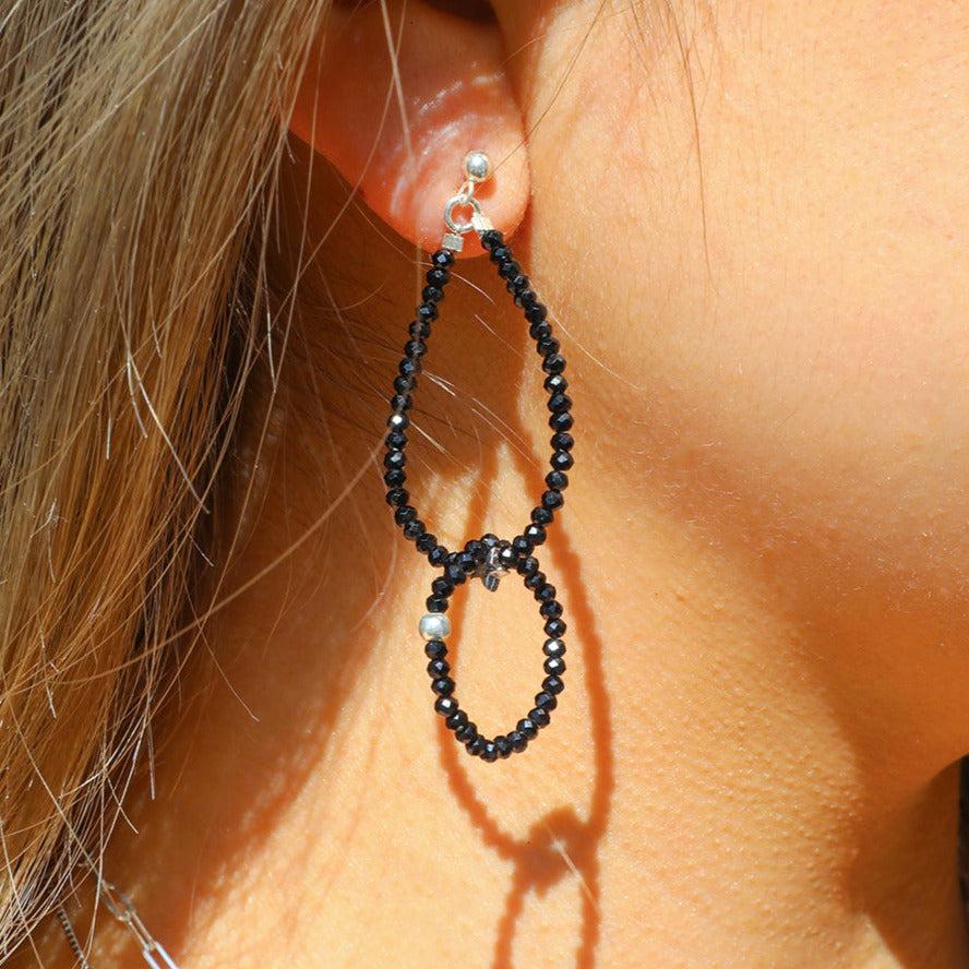Black Onyx Loop Earrings