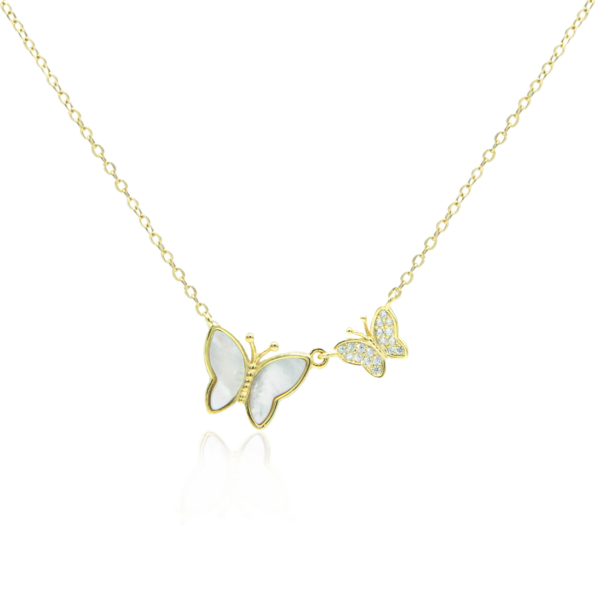 Ivory Butterfly Duo Necklace