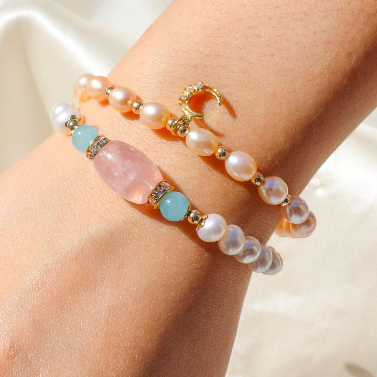 Lunar Pink Pearl Bracelet