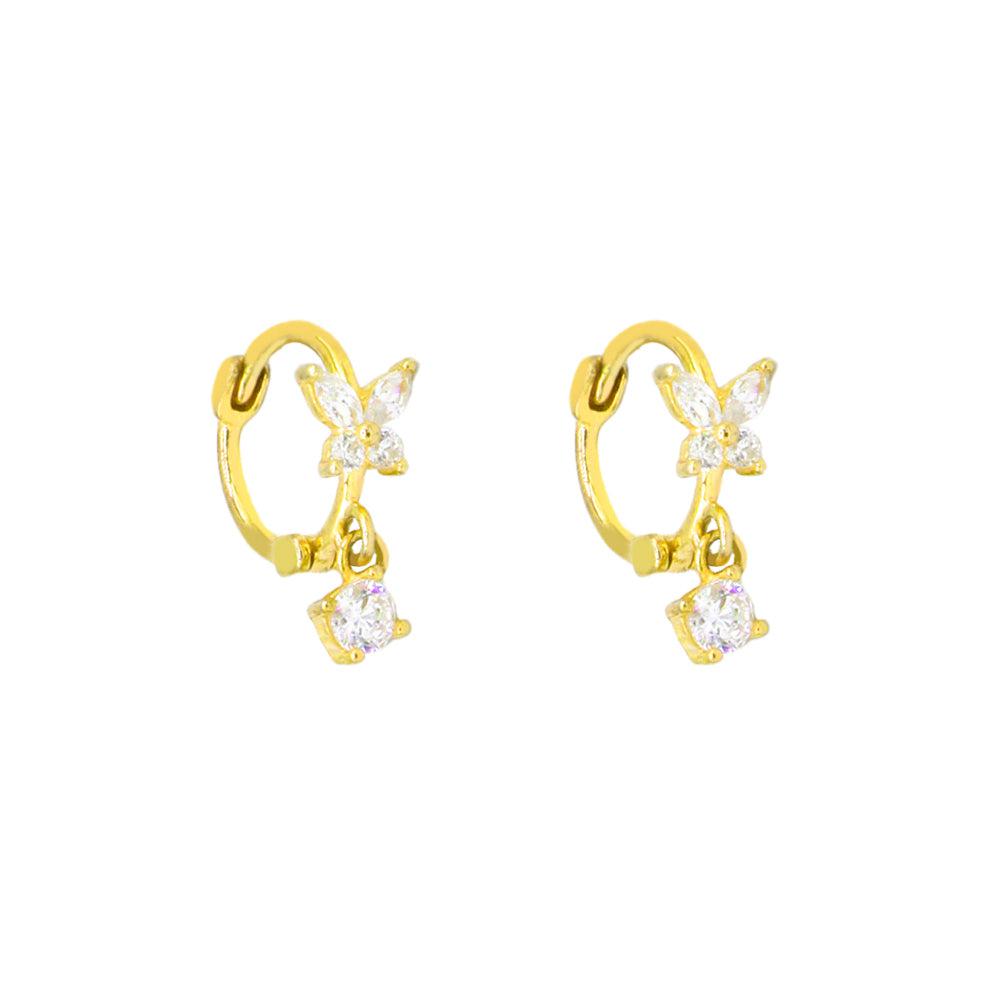 Tiny Butterfly Huggie Earrings