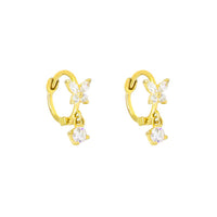 Tiny Butterfly Huggie Earrings