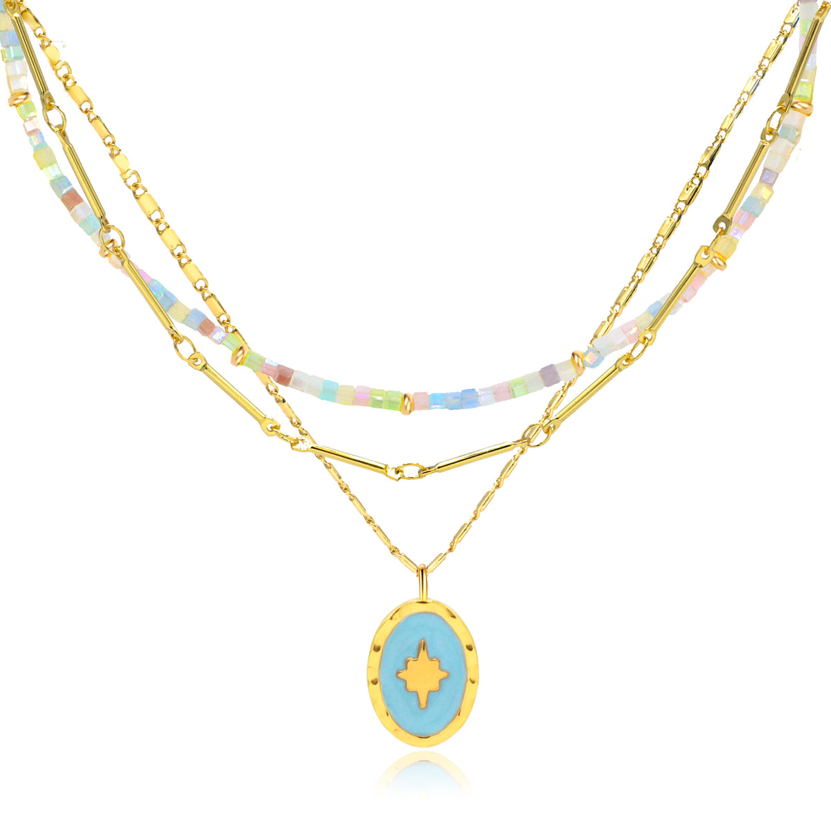 Blue Sparks Necklace Set