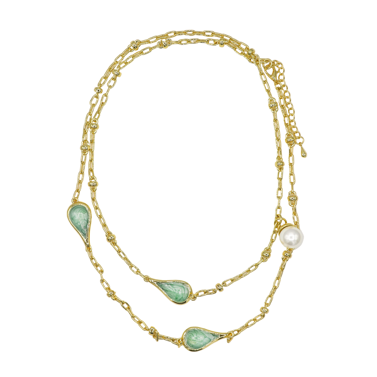 Sage Teardrop Necklace