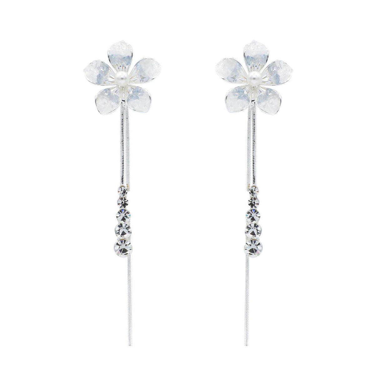 Crystal Flower Drop Earrings