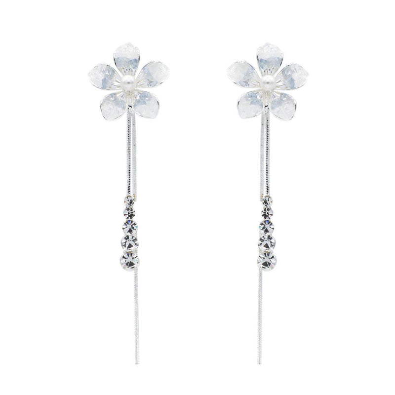 Crystal Flower Drop Earrings