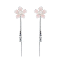 Crystal Flower Drop Earrings