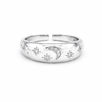 Starlit Crescent Ring