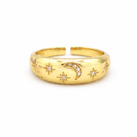 Starlit Crescent Ring
