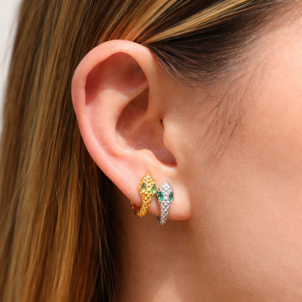 Emerald Eye Serpent Huggies