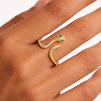 Emerald Eye Serpent Ring