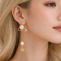 Gold Saturn Earrings