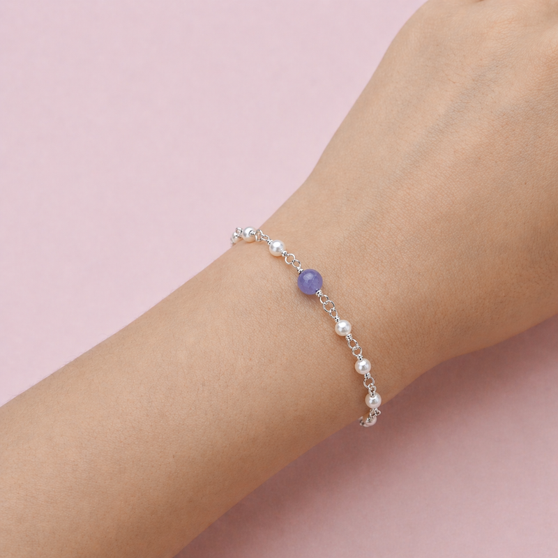 Tanzanite Pearl Harmony Bracelet